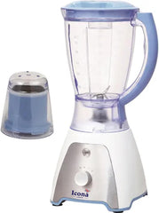 Icona 2-in-1 Spin Button Blender – 2 Speed Food Processor with Stainless Steel Blades, Powerful Blending and Food Processing in One Appliance (Silver/Blue)