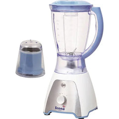 Icona 2-in-1 Spin Button Blender – 2 Speed Food Processor with Stainless Steel Blades, Powerful Blending and Food Processing in One Appliance (Silver/Blue)