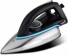 Icona Electric Dry Iron – 1000W Portable Clothes Ironing Machine, Compact and Lightweight with Automatic Temperature Control, Travel-Friendly (Black)