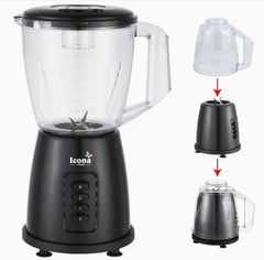 Icona Commercial Nutrition Grinder & Blender – 1.5L Food Processor for Juicing, Mixing, Blending, and Ice Crushing – Powerful 300-400W Pure Copper Motor, Ideal for Home, Hotel, and Kitchen Use