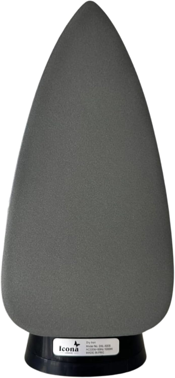 Icona Electric Dry Iron – 1000W Portable Clothes Ironing Machine, Compact and Lightweight with Automatic Temperature Control, Travel-Friendly (Black)