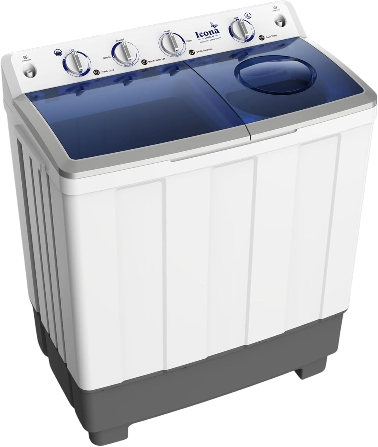 Icona 12.5 Kg Semi-Automatic Washing Machine – Twin Tub, White, Efficient Laundry Solution