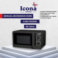 Icona 20L Electric Commercial Microwave Oven – 700W Countertop Microwave with Grilling, Child Lock & Touch Control, Stainless Steel Housing, Class A Energy Rating