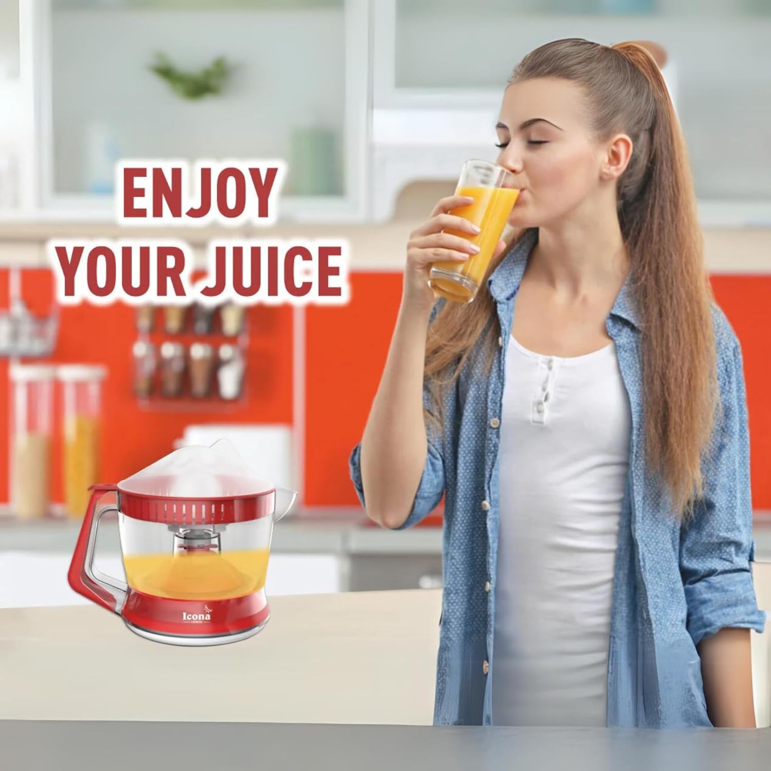 Icona Multi-Function Juice Extractor – Orange, Lemon Juicer & Mixer Grinder, Fruit Blender Machine for Home Kitchens