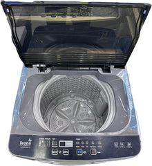Icona Fully Automatic Top Loader Washing Machine 8kg - Smart Sensors, Gentle Fabric Care, Fuzzy Logic, LED Display & Transparent Lid