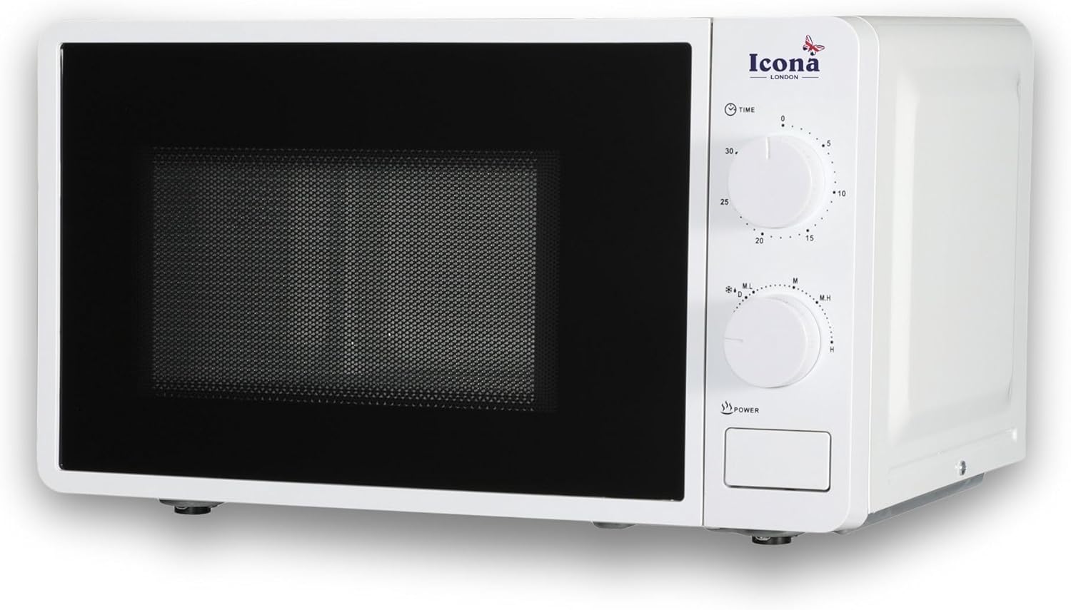 Icona 20L Electric Commercial Microwave Oven – 1150W Countertop Microwave with Grilling & Touch Control, Stainless Steel Housing, Push Button Door, Class A Energy Rating