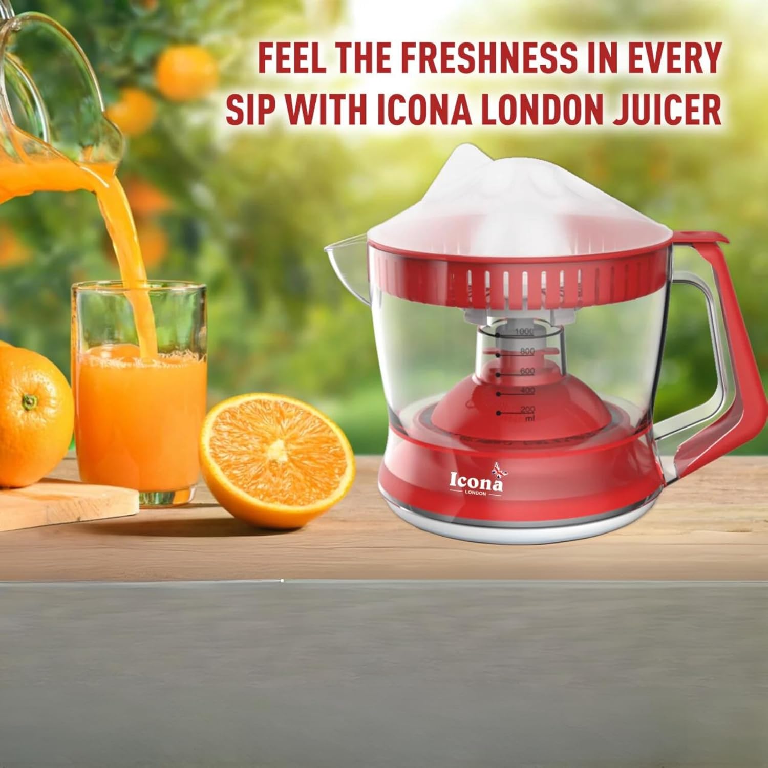 Icona Multi-Function Juice Extractor – Orange, Lemon Juicer & Mixer Grinder, Fruit Blender Machine for Home Kitchens