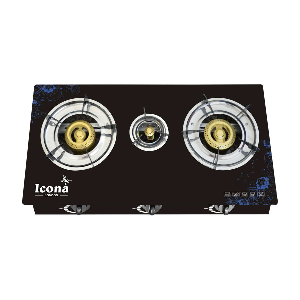 Auto Glass Gas Stove Three Burner