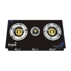 Auto Glass Gas Stove Three Burner