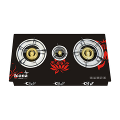 Auto Glass Gas Stove Three Burner