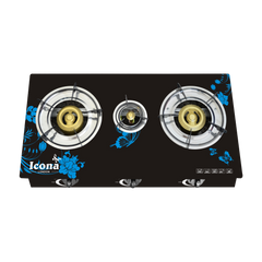 Auto Glass Gas Stove Three Burner