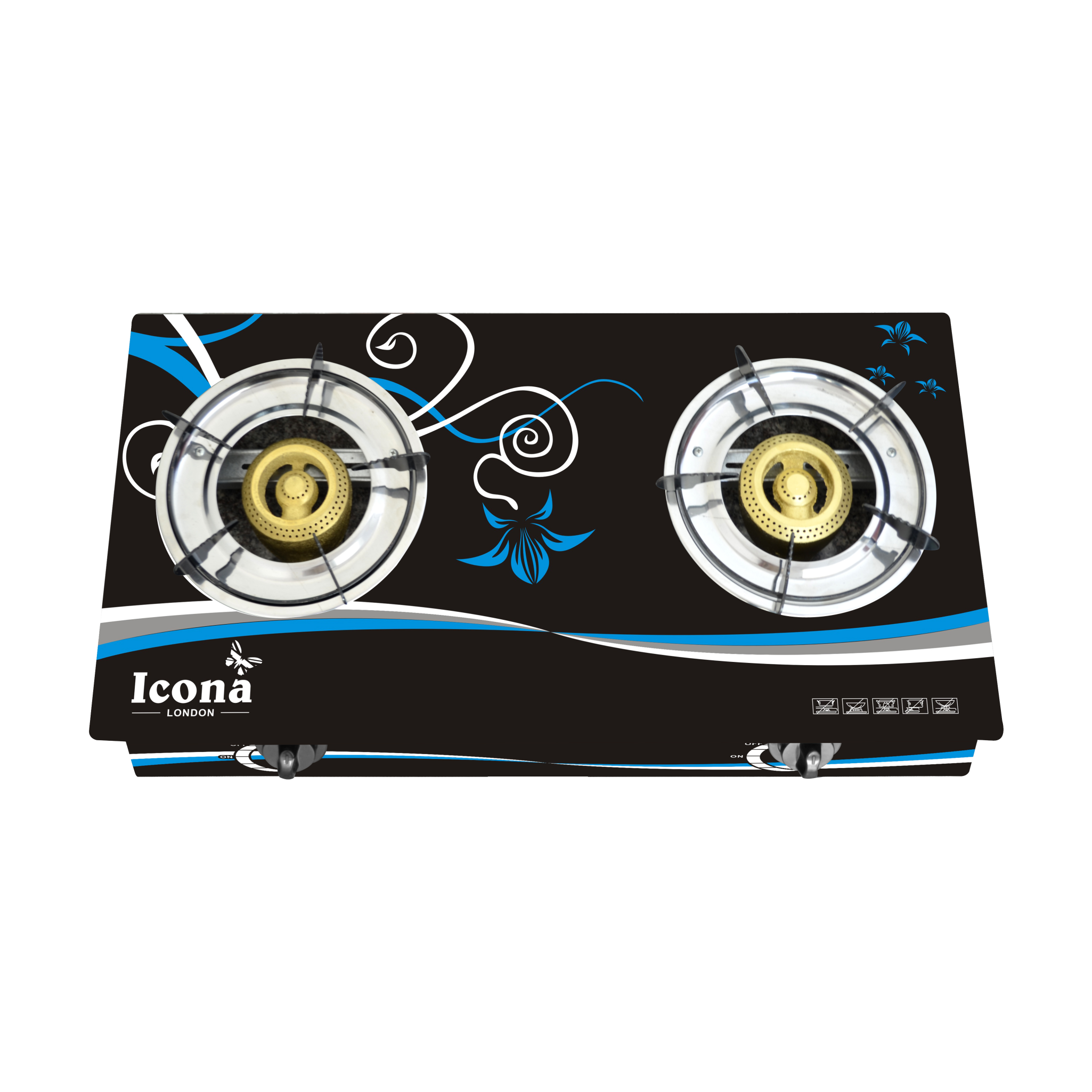 Auto Glass Gas Stove Two Burner