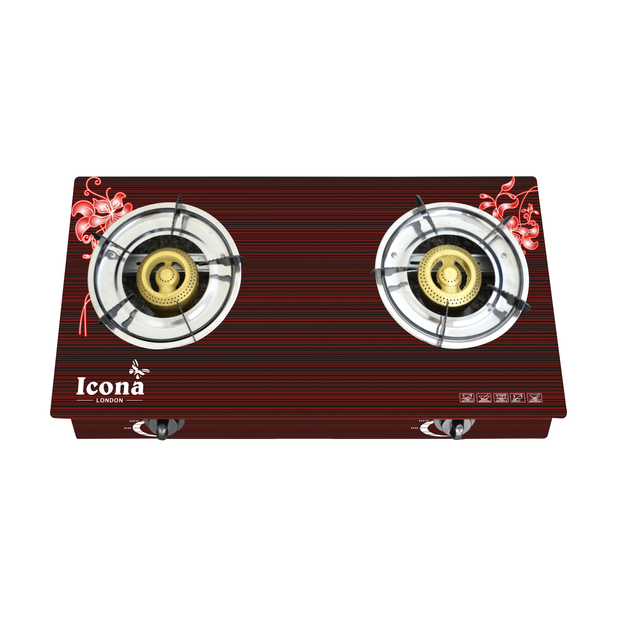 Auto Glass Gas Stove Two Burner